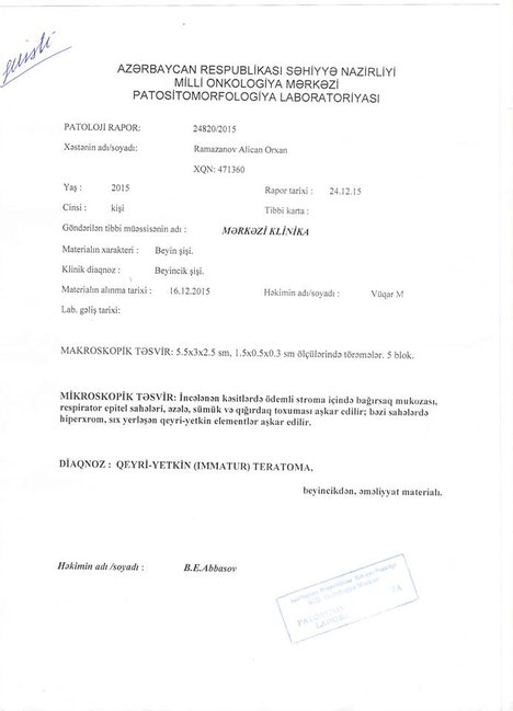 Balaca Alicanın xilası üçün 15 min manat lazımdır - FOTOLAR