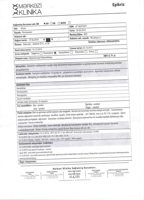 Balaca Alicanın xilası üçün 15 min manat lazımdır - FOTOLAR