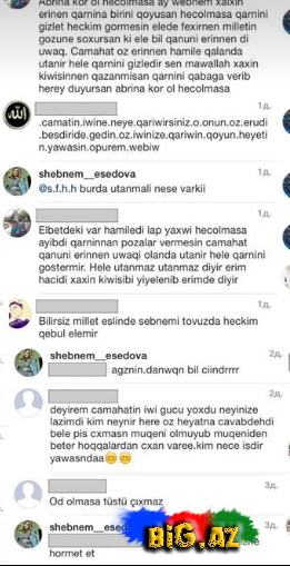 Şəbnəmin hamilə şəklinə misligörülməmiş söyüşlər: