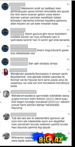 Şəbnəmin hamilə şəklinə misligörülməmiş söyüşlər:
