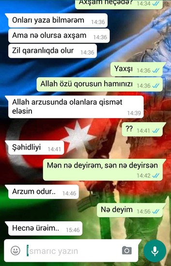 Şəhidimizin sevgilisinə yazdığı SON sms: 