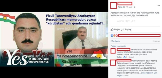 Azərbaycanlı kürd əsilli məmurdan Kürdüstana dəstək: Bayrağa sarıldı - FOTOFAKT