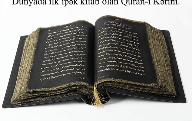 Dünyada ipəkdən olan ilk "Quran-i Kərim"i azərbaycanlı qız hazırladı - FOTO