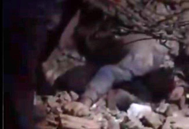 Ata uşağı üçün özünü sipər etdi - Zəlzələdən təsirli FOTO