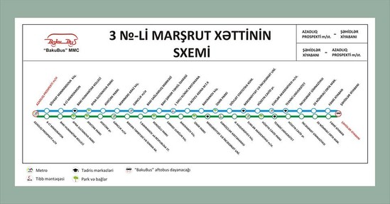 3 saylı avtobusun hərəkət istiqaməti dəyişdi