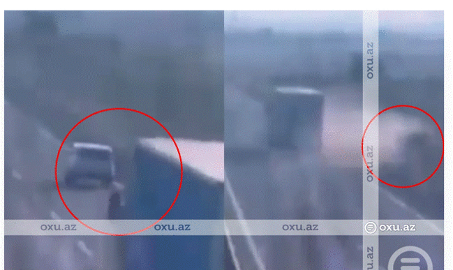 Bakı-Qazax yolunda yük avtomobilinin törətdiyi dəhşətli qəzanın ANBAAN GÖRÜNTÜLƏRİ