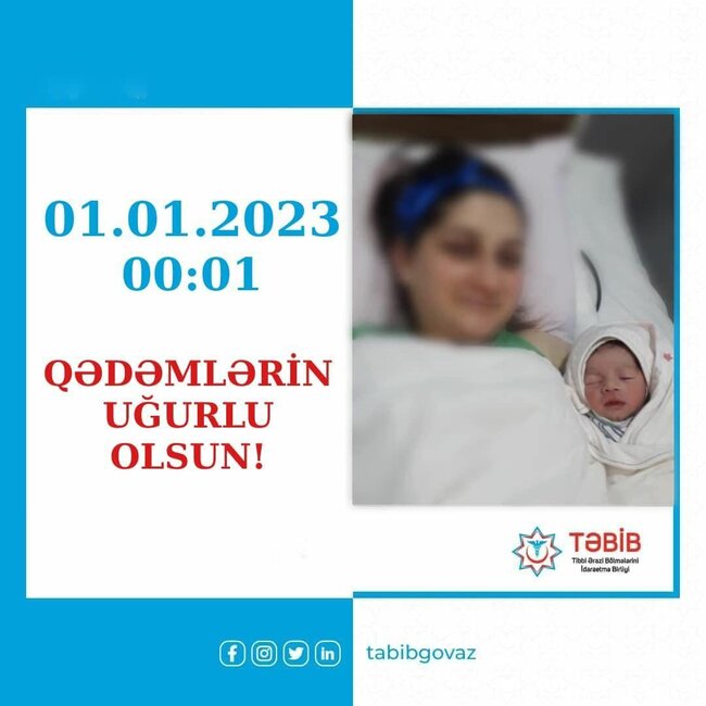 Azərbaycanda yeni ilin ilk körpəsi dünyaya gəlib - FOTO