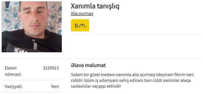 Alqı-satqı saytlarında BİABIRÇILIQ - 2 manata axtarılan qızlar... (FOTOLAR) FacebookTwitterWhatsAppDaha Çox