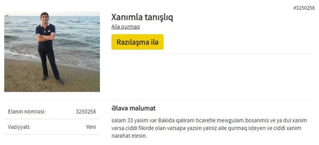 Alqı-satqı saytlarında BİABIRÇILIQ - 2 manata axtarılan qızlar... (FOTOLAR) FacebookTwitterWhatsAppDaha Çox