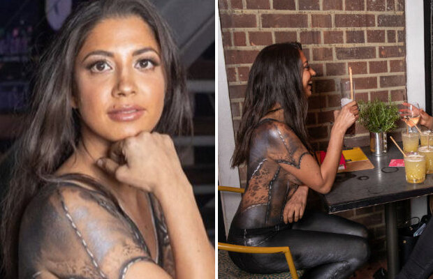 Qadın əyninə paltar ÇƏKİB lüt GƏZDİ - FOTO