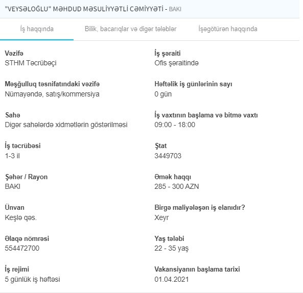 İşsizlərin NƏZƏRİNƏ! Dövlət iş yerlərini açıqladı - 2500 AZN maaş