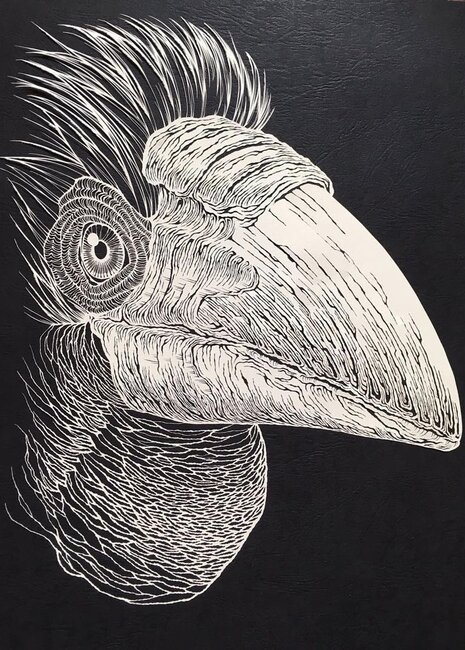 Skalpellə kağız üzərində cızdığı əsərlər görənləri heyran edir - FOTO