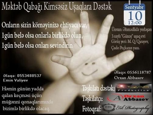 Kimsəsiz Uşaqlar üçün Xeyriyyə Konserti və Yardım
