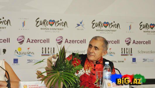 Səbinə Babayeva və Alim Qasımov mətbuat konfransında (Fotolar)
