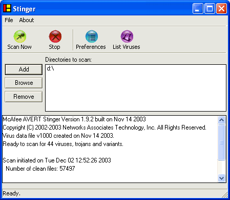 McAfee AVERT Stinger 10.2.0.662