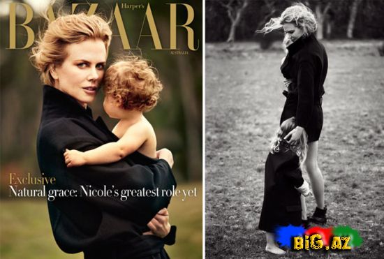 Nicole Kidman qızları ilə birlikdə Harper’s Bazaar jurnalının İyun-İyul sayında (Fotolar)