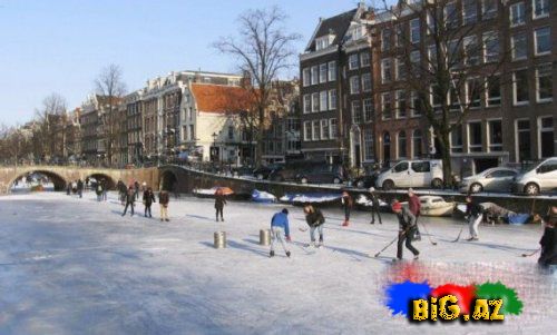  Hollandiyanın donmuş kanallarından necə istifadə edilir? (Fotolar)