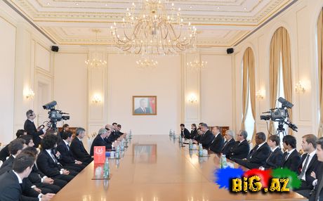 Prezident İlham Əliyev İspaniyanın Atletiko Madrid futbol klubunun heyəti (Fotolar)