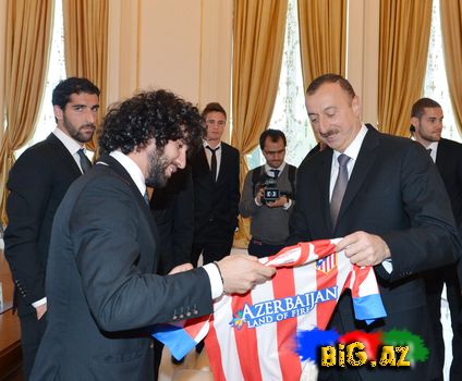 Prezident İlham Əliyev İspaniyanın Atletiko Madrid futbol klubunun heyəti (Fotolar)