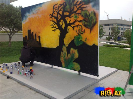 Beynəlxalq Yaşıl Qraffiti festivalı keçirilib (Fotolar)