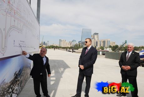 Bakıda yeni bulvarın təməli qoyuldu (Fotolar)