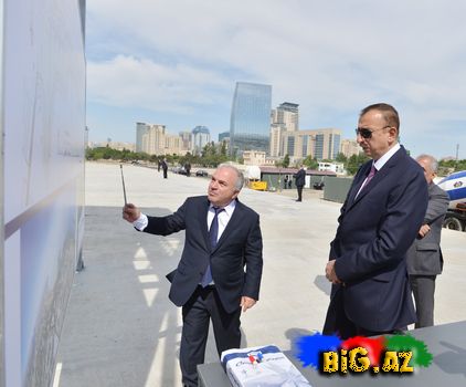 Bakıda yeni bulvarın təməli qoyuldu (Fotolar)