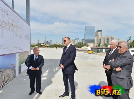 Bakıda yeni bulvarın təməli qoyuldu (Fotolar)