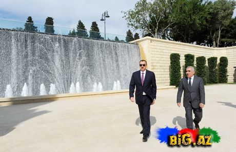 İlham Əliyev Bakını seyr etdi (Fotolar)
