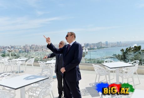 İlham Əliyev Bakını seyr etdi (Fotolar)