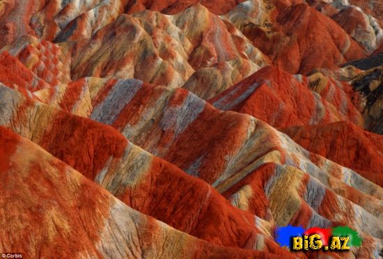 Zhangye geoloji parkının əlvan dağları - FOTOLAR