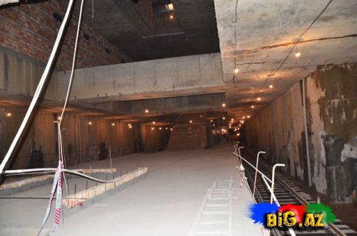 Bakı metrosunun yeni stansiyaları arasındakı birləşmə dəhlizi tamamlanıb - FOTO