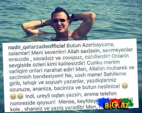 "Mən kefdəyəm, Allah sizi kölə yaradıb " - Nadir azərbaycanlıları təhqir etdi - FOTOLAR