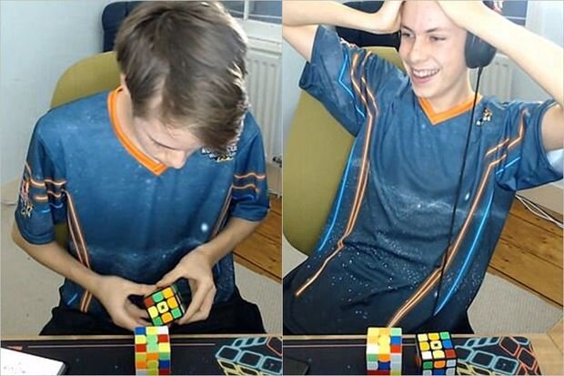 "Rubik kubu"nu cəmi 17 saniyəyə yığan gənc qalib gəldi - FOTO-VİDEO
