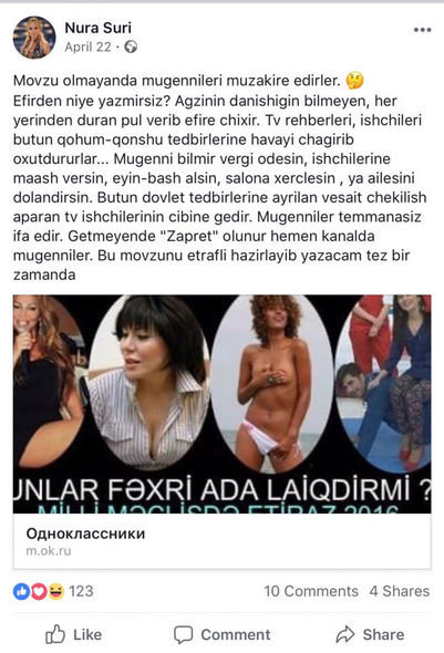 Nura Suri: "ATV-nin rəhbərliyi müğənniləri şəxsi restoranında pulsuz oxudurdu" - FOTO