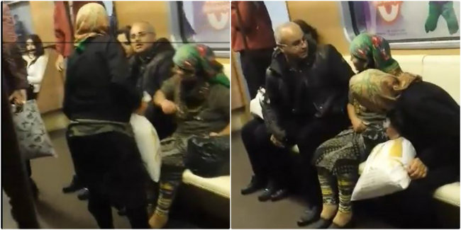 Bakı metrosunda İNSİDENT! Kişi yaşlı qadına ƏSƏBLƏŞDİ: "Yum ağzını, otur..." - VİDEO