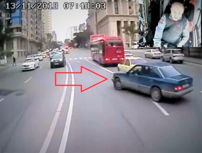 "Baku Bus" sürücüsü sərnişinlərin həyatını xilas etdi (VİDEO)