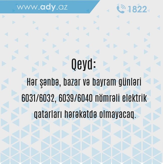 Sabahdan hərəkətə başlayacaq Bakı-Pirşağı-Bakı qatarı - HƏRƏKƏT QRAFİKİ VƏ QİYMƏT CƏDVƏLİ