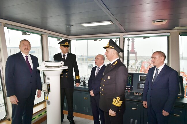 Prezident tankerin istismara verilməsi mərasimində - FOTOLAR