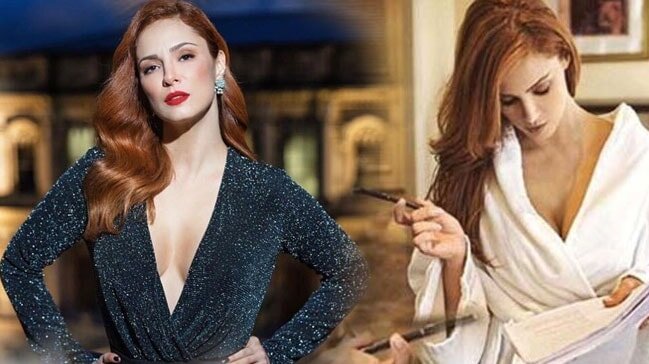41 yaşlı məşhur aktrisa qırmızı bikinidə - FOTOLAR