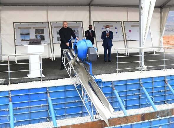 Prezident yeni "Hadrut" yarımstansiyasının təməlini qoyub - YENİLƏNİB + FOTO