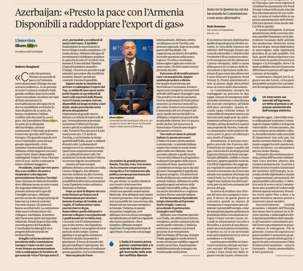 Prezident İlham Əliyevin İtaliyaya səfəri bu ölkənin mətbuatının böyük diqqət mərkəzində olub - FOTO