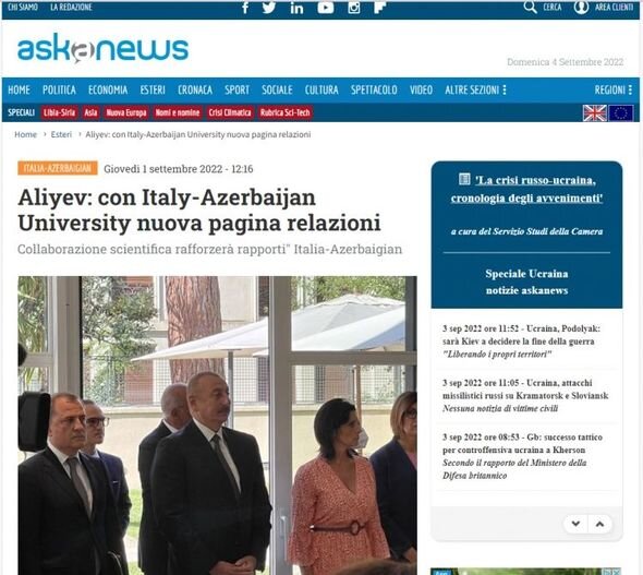 Prezident İlham Əliyevin İtaliyaya səfəri bu ölkənin mətbuatının böyük diqqət mərkəzində olub - FOTO