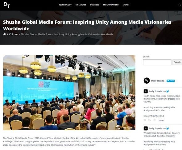 Dünya mediası İlham Əliyevin Şuşa Qlobal Media Forumundakı çıxışına xüsusi maraq göstərir - FOTO