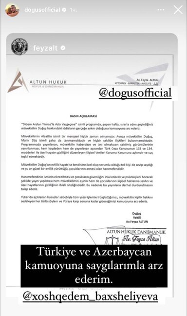 Xoşqədəm Doğuşla bağlı iddiaların səsləndiyi verilişi məhkəməyə verdi