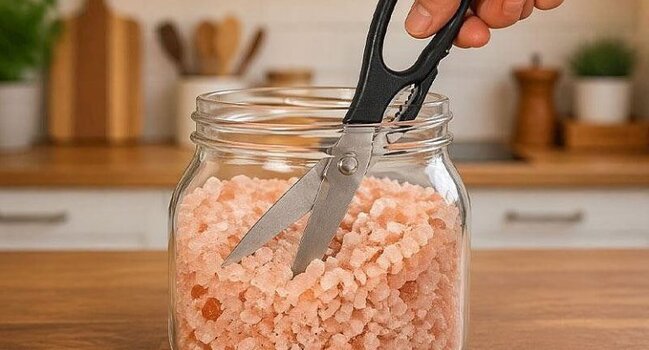 Kütləşmiş qayçılar üçün qeyri-adi qaya duzu üsulu