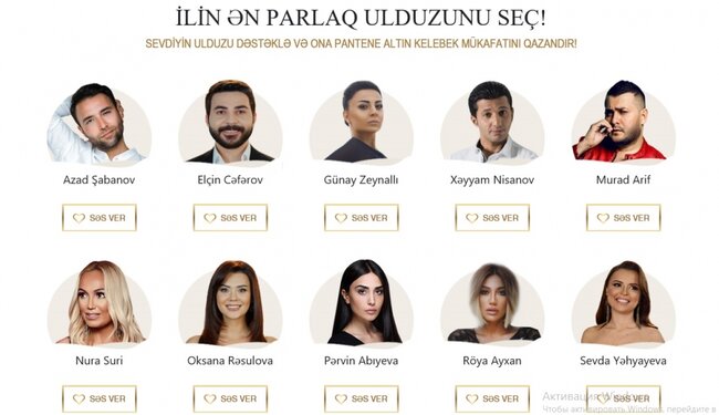 "Altın kelebek"də məşhurlarımızın səsverməsi başladı - Foto