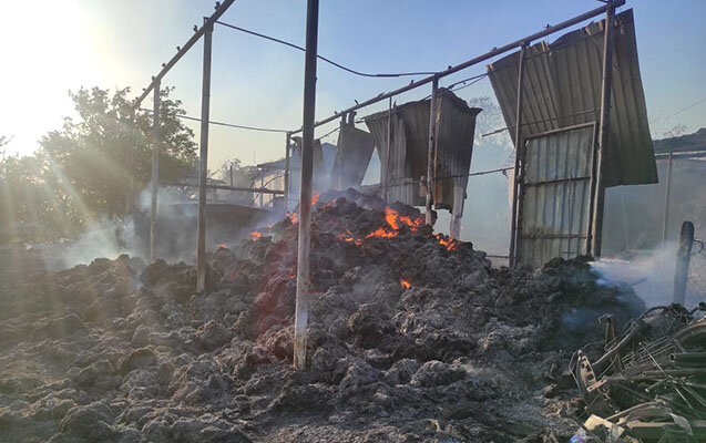 Şabrandakı yanğında 13 ev yandı - FOTOLAR