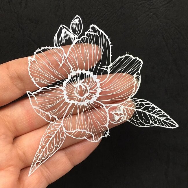 Skalpellə kağız üzərində cızdığı əsərlər görənləri heyran edir - FOTO