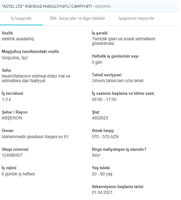 İşsizlərin NƏZƏRİNƏ! Dövlət iş yerlərini açıqladı - 2500 AZN maaş