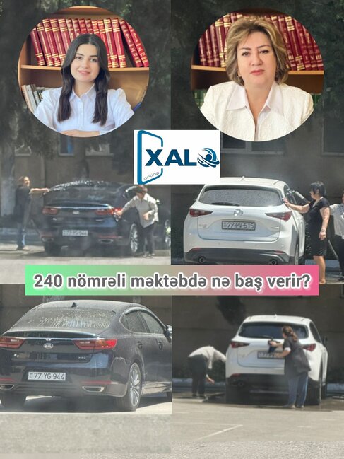 240 saylı məktəb direktoru və müavini lüks avtomobilləri üçün məktəbin həyətindən moyka açıblar-Fotofakt
